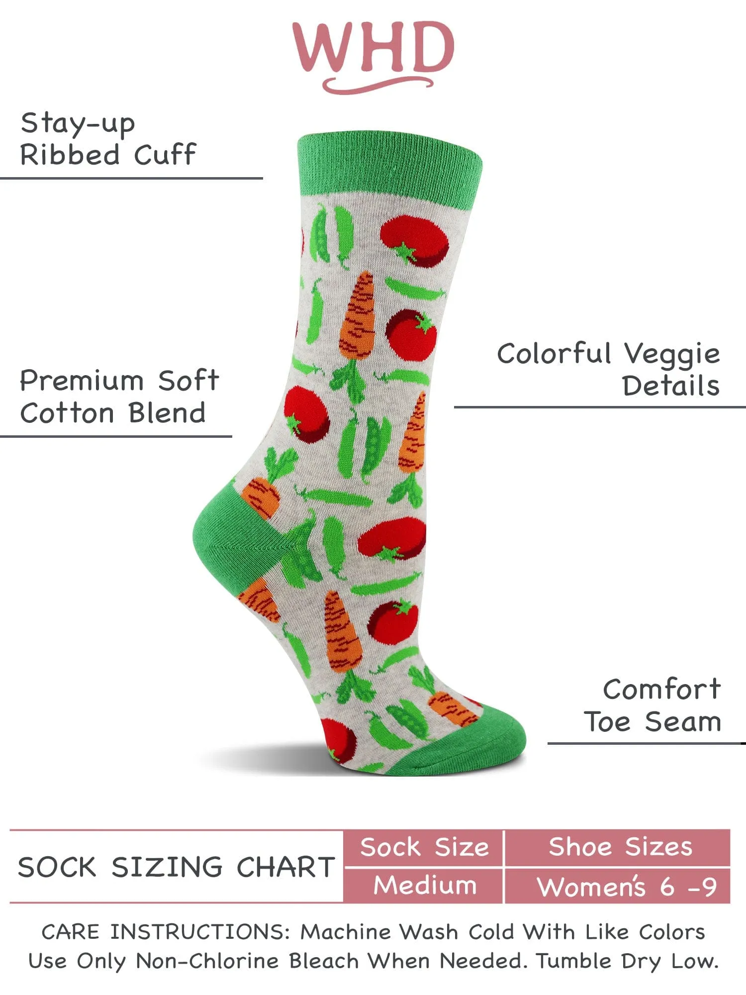 WHD Veggie Socks 2-Pack or 1-Pack