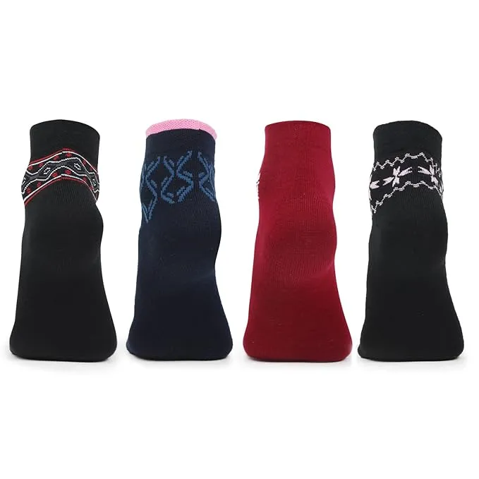 Women Designer Ankle Length Wool Thumb Socks - PO4