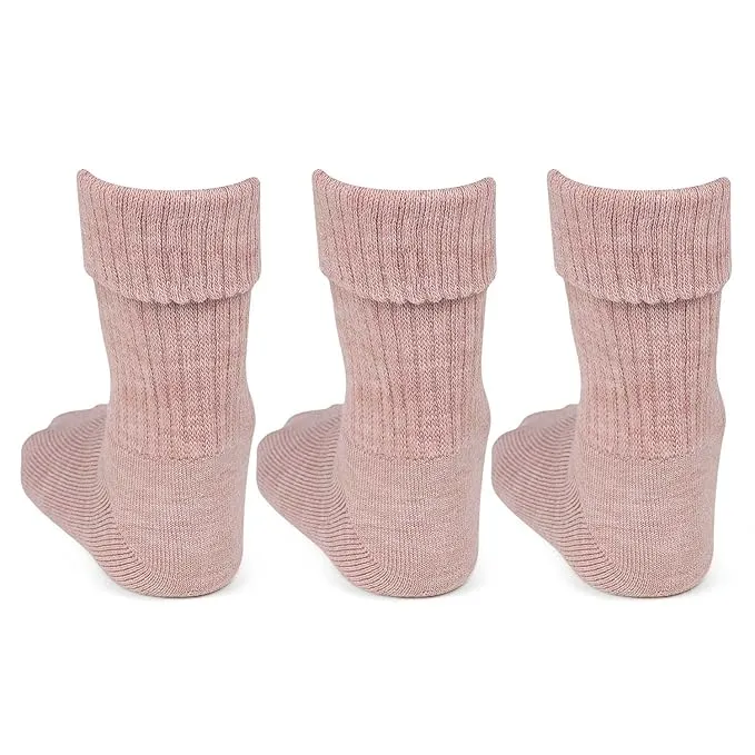 Women Fawn Color Woolen Thumb Socks -Pack of 3