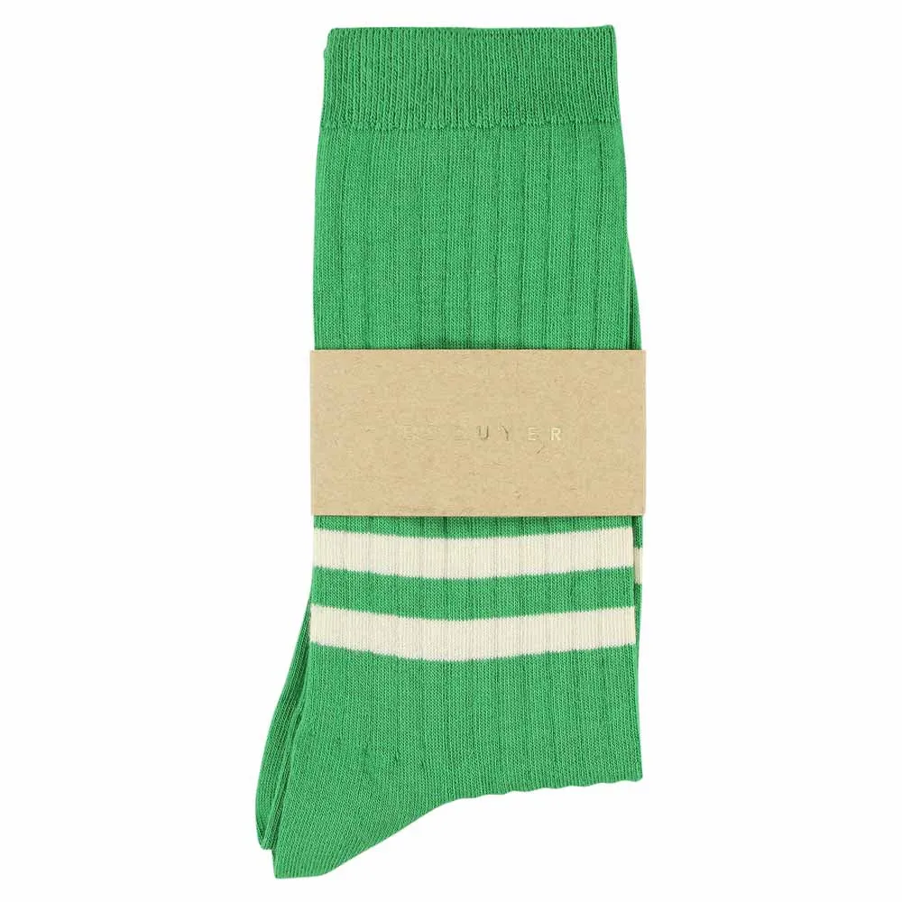 Women Stripes Bright Green / Ecru