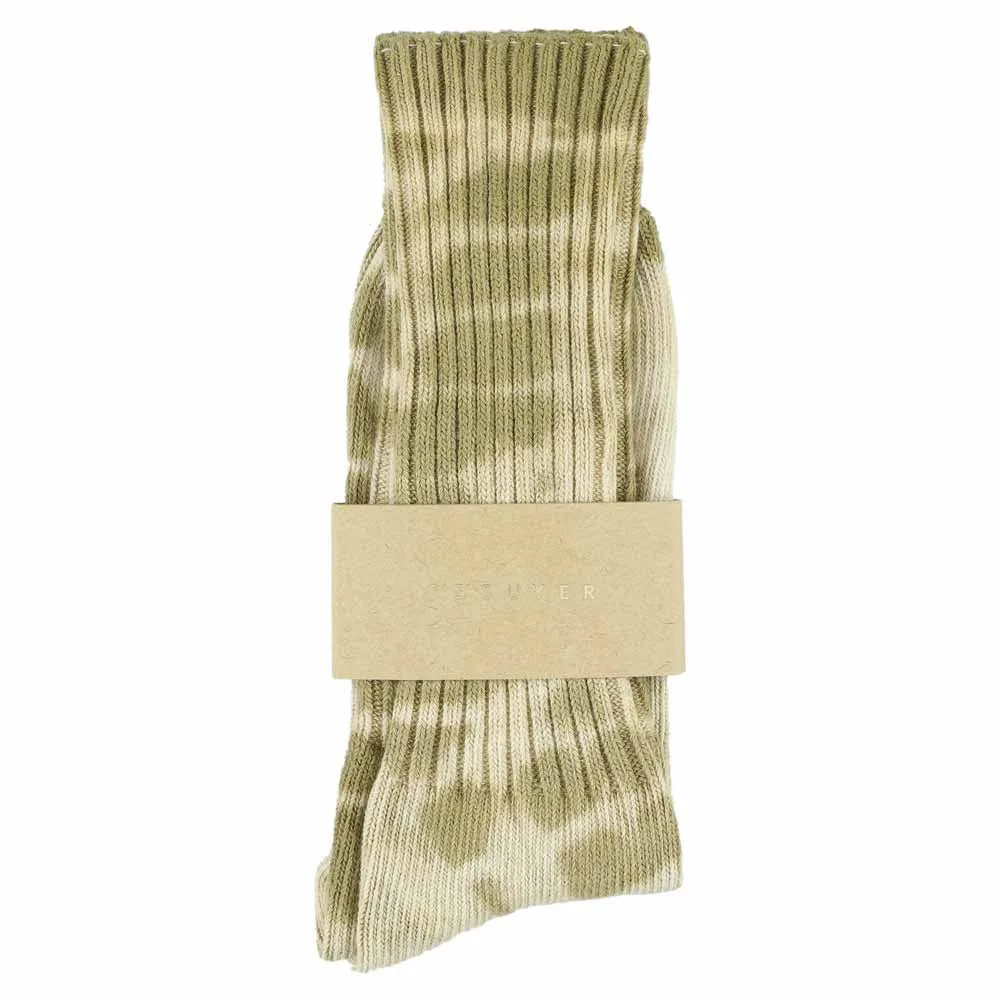 Women Tie Dye Socks - Ecru / Gold